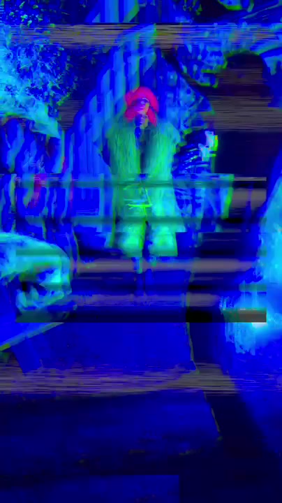 Kimono Dave model in a neon nighttime scene