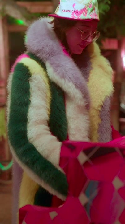 Kimono Dave model wearing a fur design