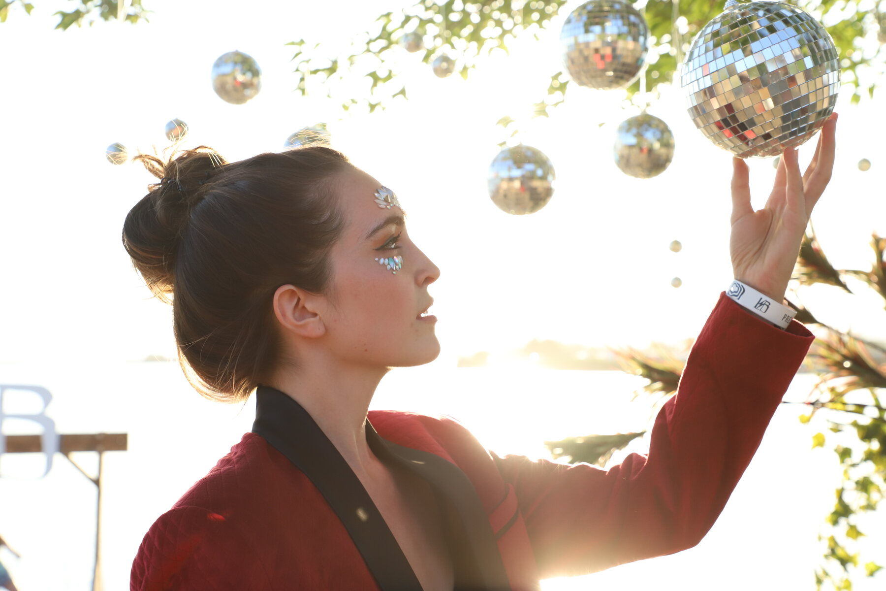 Festival fashion portrait in warm late-day light