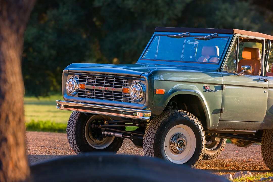 Vintage Ford Bronco photographed on the road for ASC 4x4