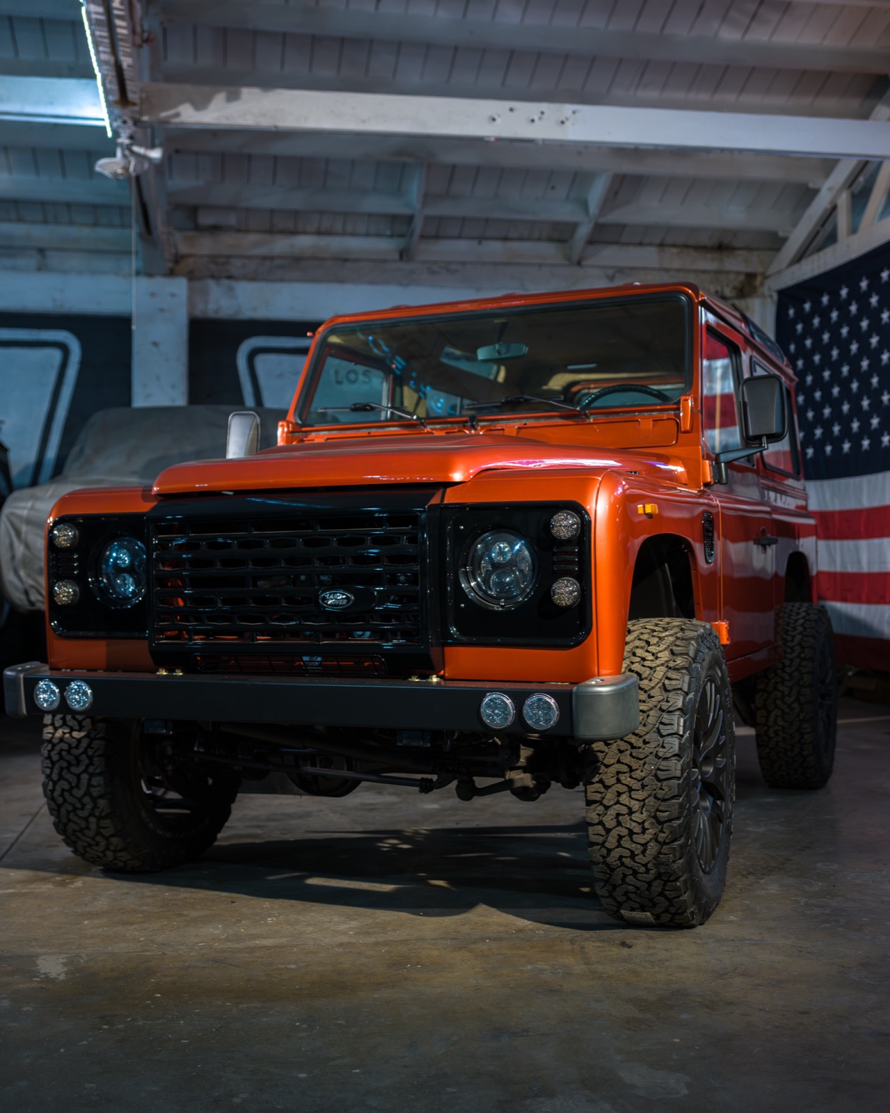 Orange Defender photographed for ASC 4x4
